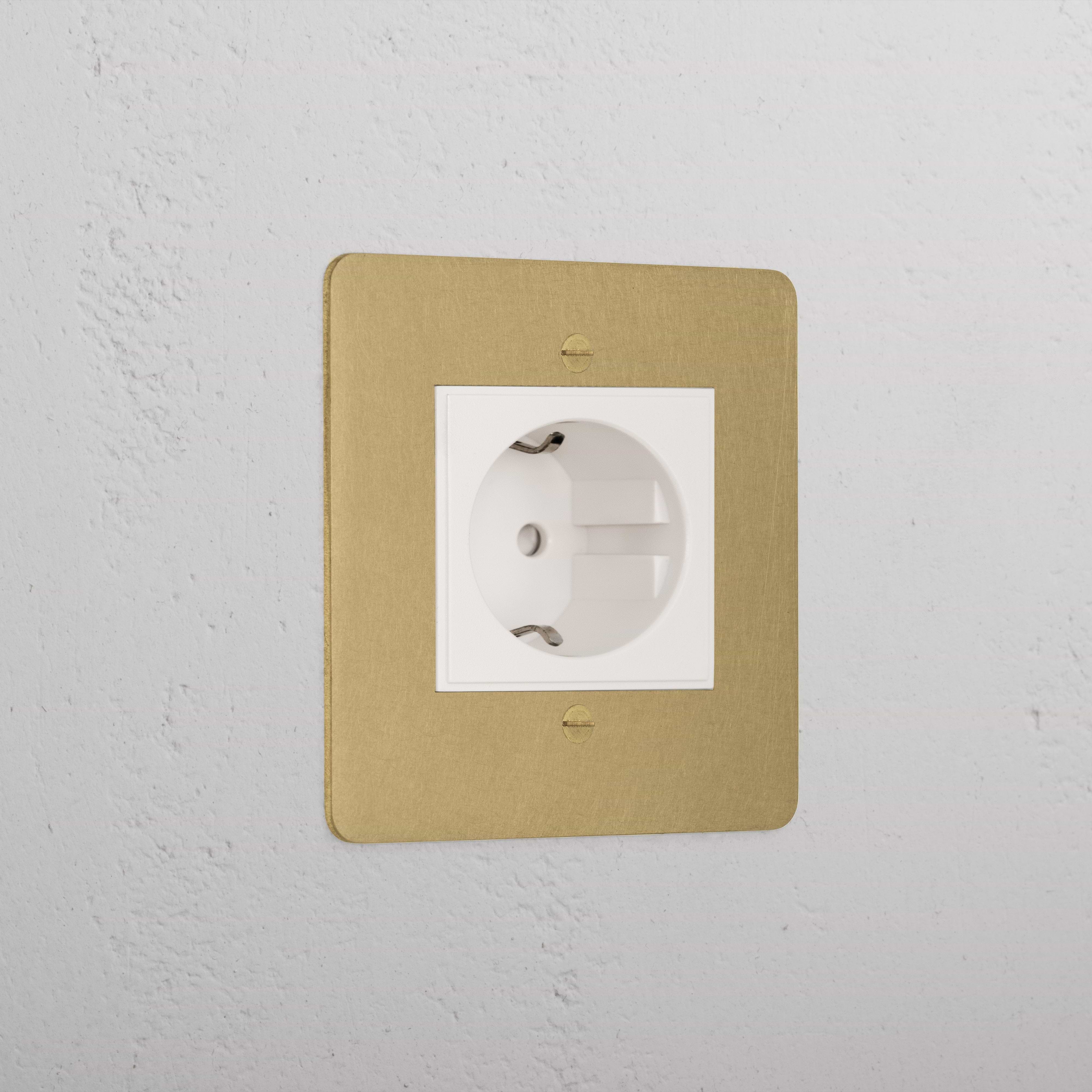 Interior Antique Brass Shuko Socket White