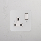 Single Socket UK - Paintable White