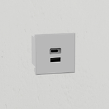 Usb A+C 30W Outlet Module 50mm - White
