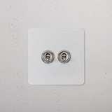 2G Two Way Toggle Switch - Paintable Polished Nickel