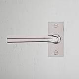 Apsley Short Plate Fixed Door Handle - Polished Nickel