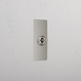 1G Architrave Centre Retractive Toggle Switch - Polished Nickel