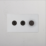 3G Mixed Switch 2T1D - Paintable Bronze