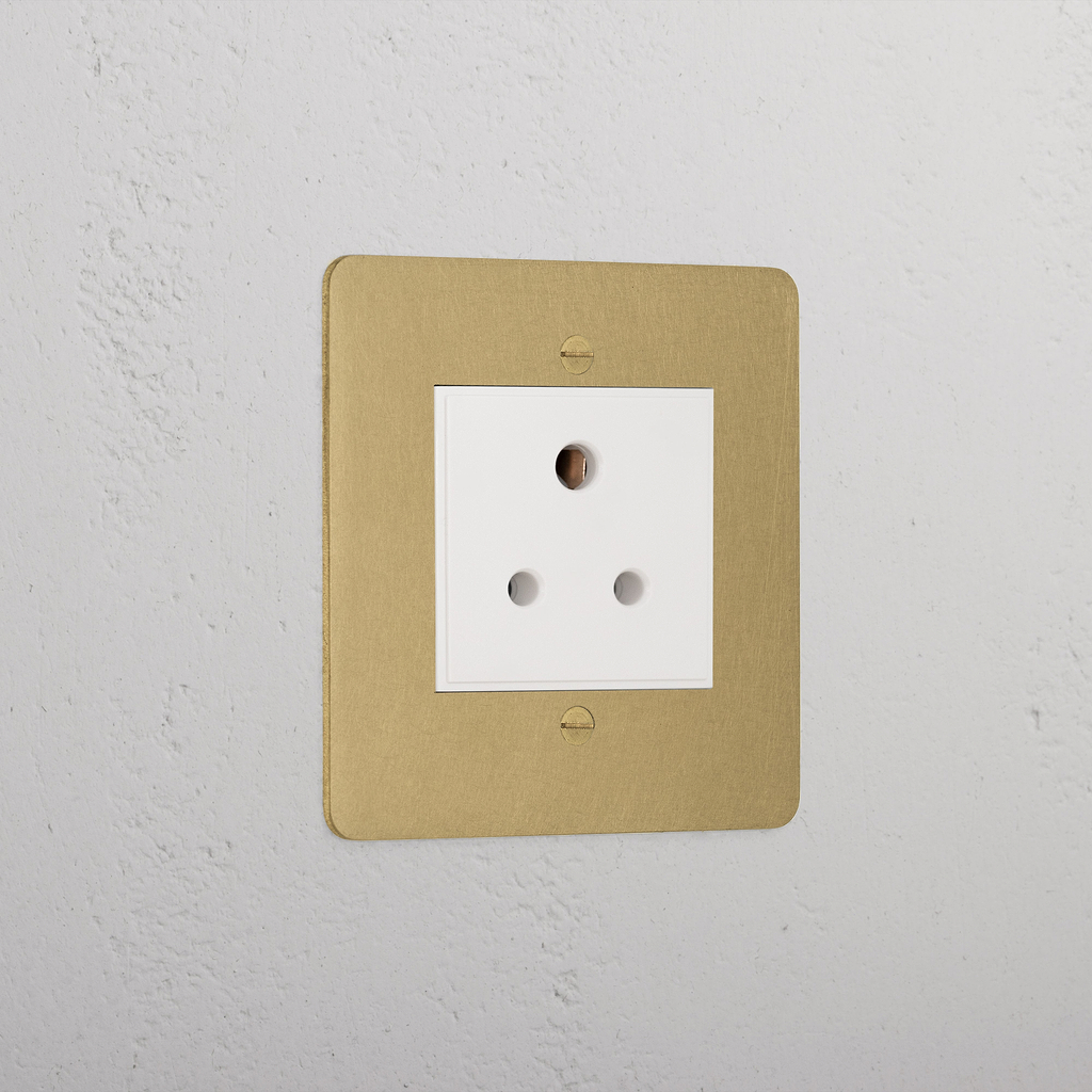 Elegant Antique Brass 5A Light Socket White