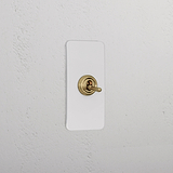 1G Architrave Two Way Toggle Switch - Paintable Antique Brass