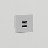 Usb A+C 30W Outlet Module 50mm - White