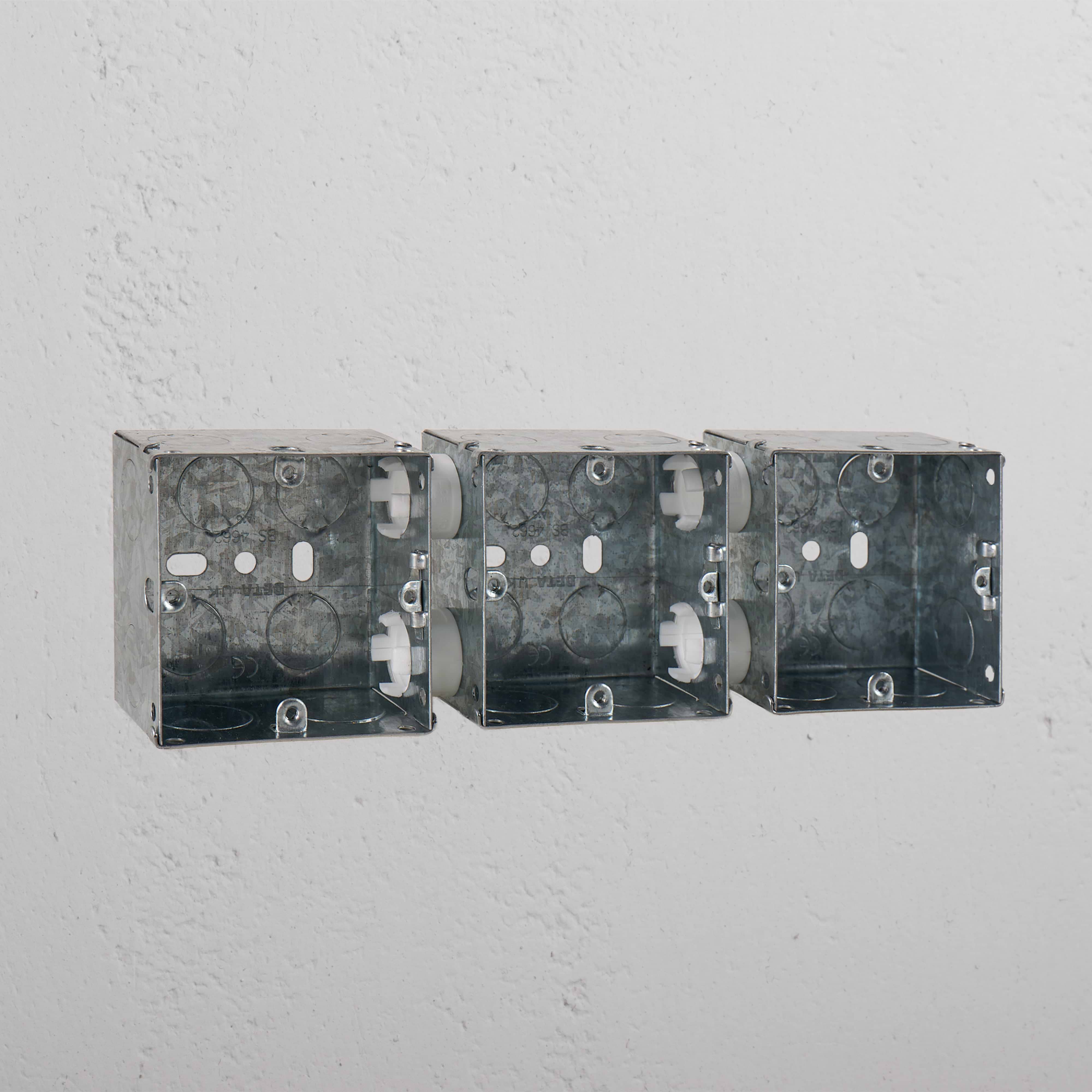 3x Single Metal Back Box 47mm