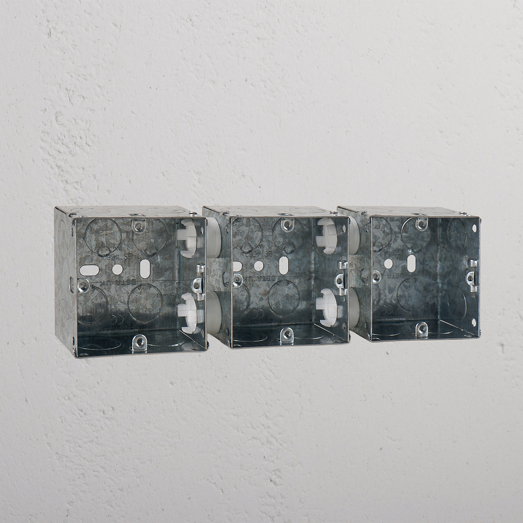3x Single Metal Back Box 47mm