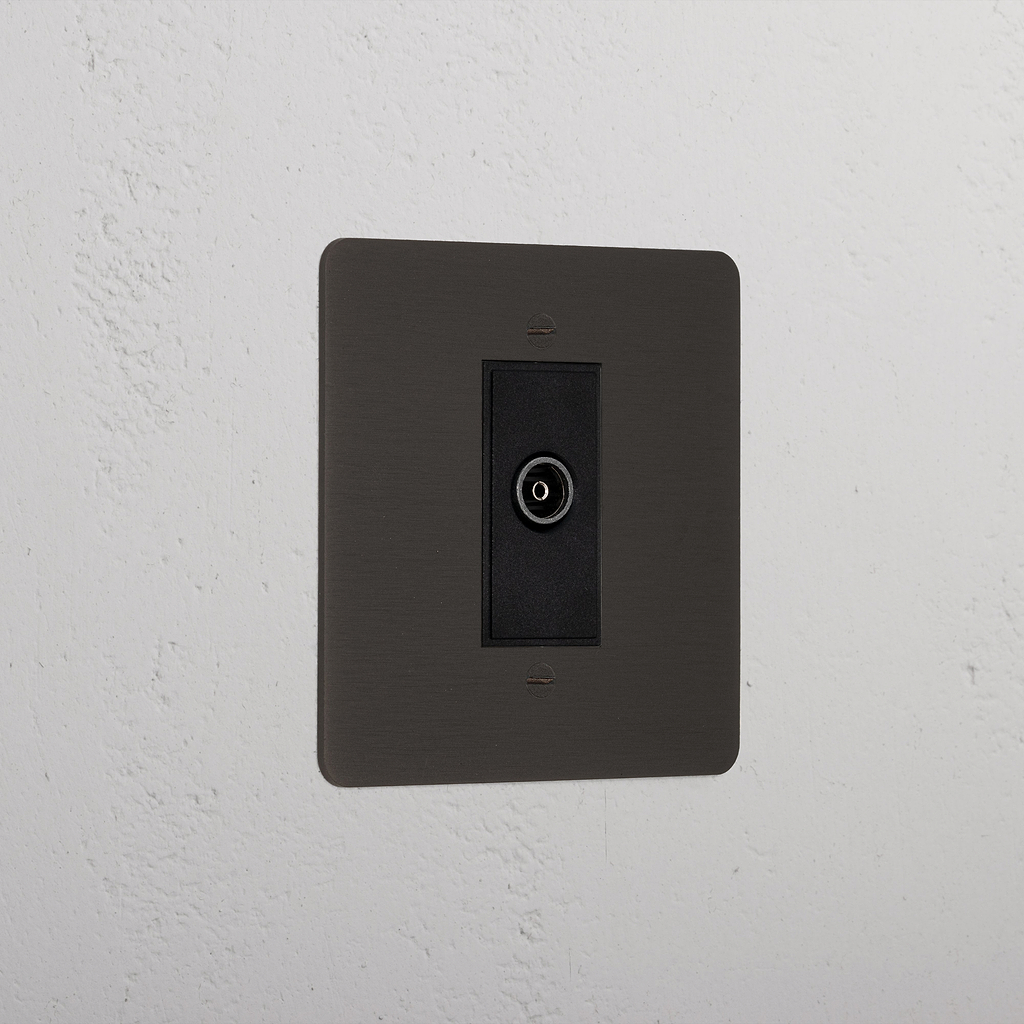 Bronze Designer Tv Outlet Socket Black