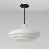 Brookfield Large Pendant Light Opal Glass - Bronze 