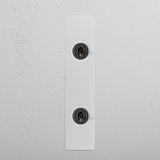 2G Architrave Two Way Toggle Switch - Paintable Bronze