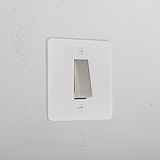 1G Retractive Rocker Switch _ Paintable Polished Nickel White