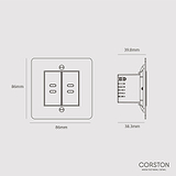2x USB C+C Socket - Polished Nickel White
