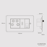 TV Aerial + HDMI + CAT6 Socket - Clear White