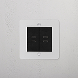 2x USB C+C Socket - Paintable Black
