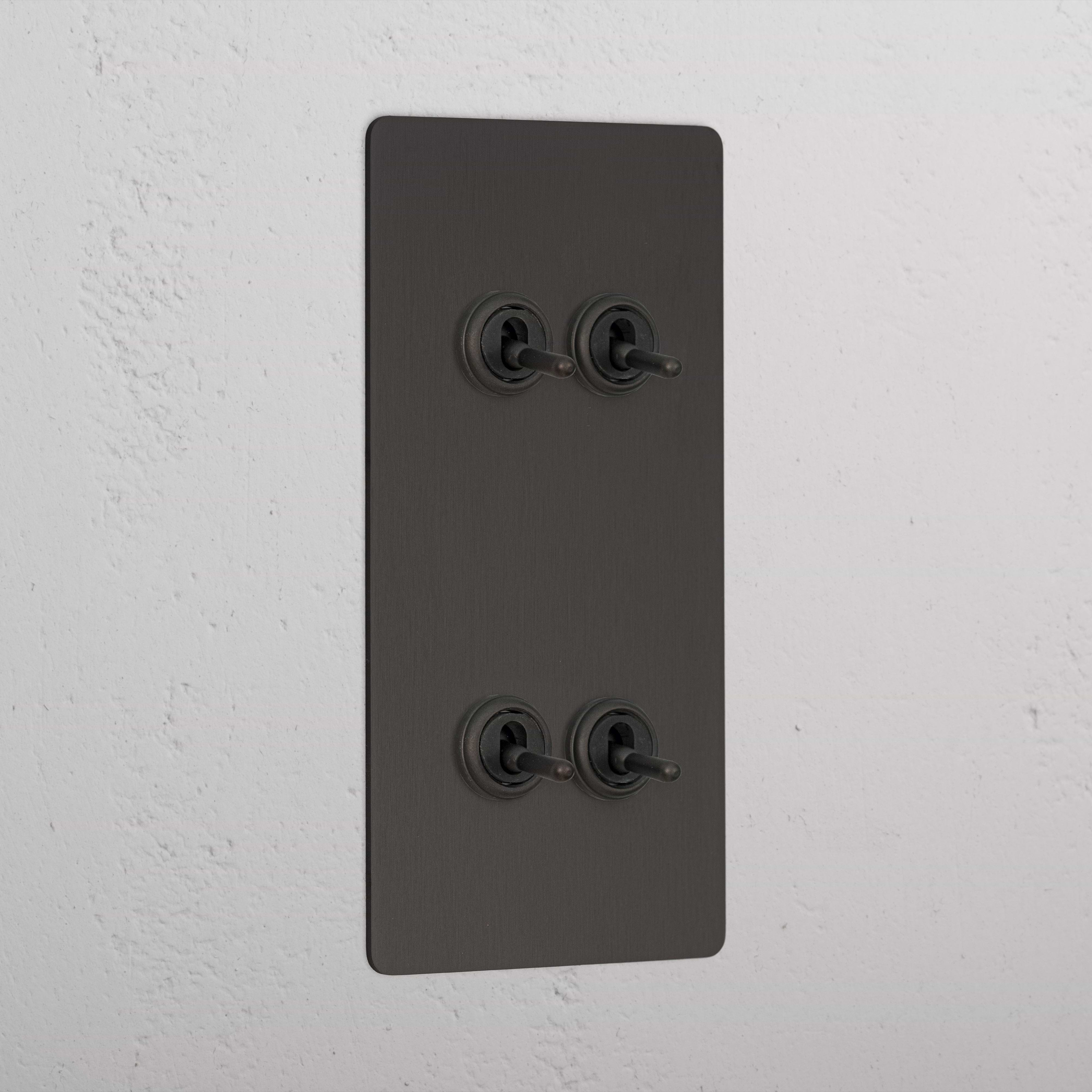 4G Vertical Two Way Toggle Switch - Bronze  