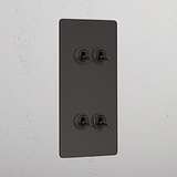 4G Vertical Two Way Toggle Switch - Bronze  