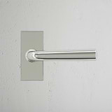 Apsley Short Plate Sprung Door Handle - Polished Nickel
