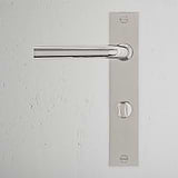 Apsley Long Plate Sprung Door Handle & Thumbturn - Polished Nickel 