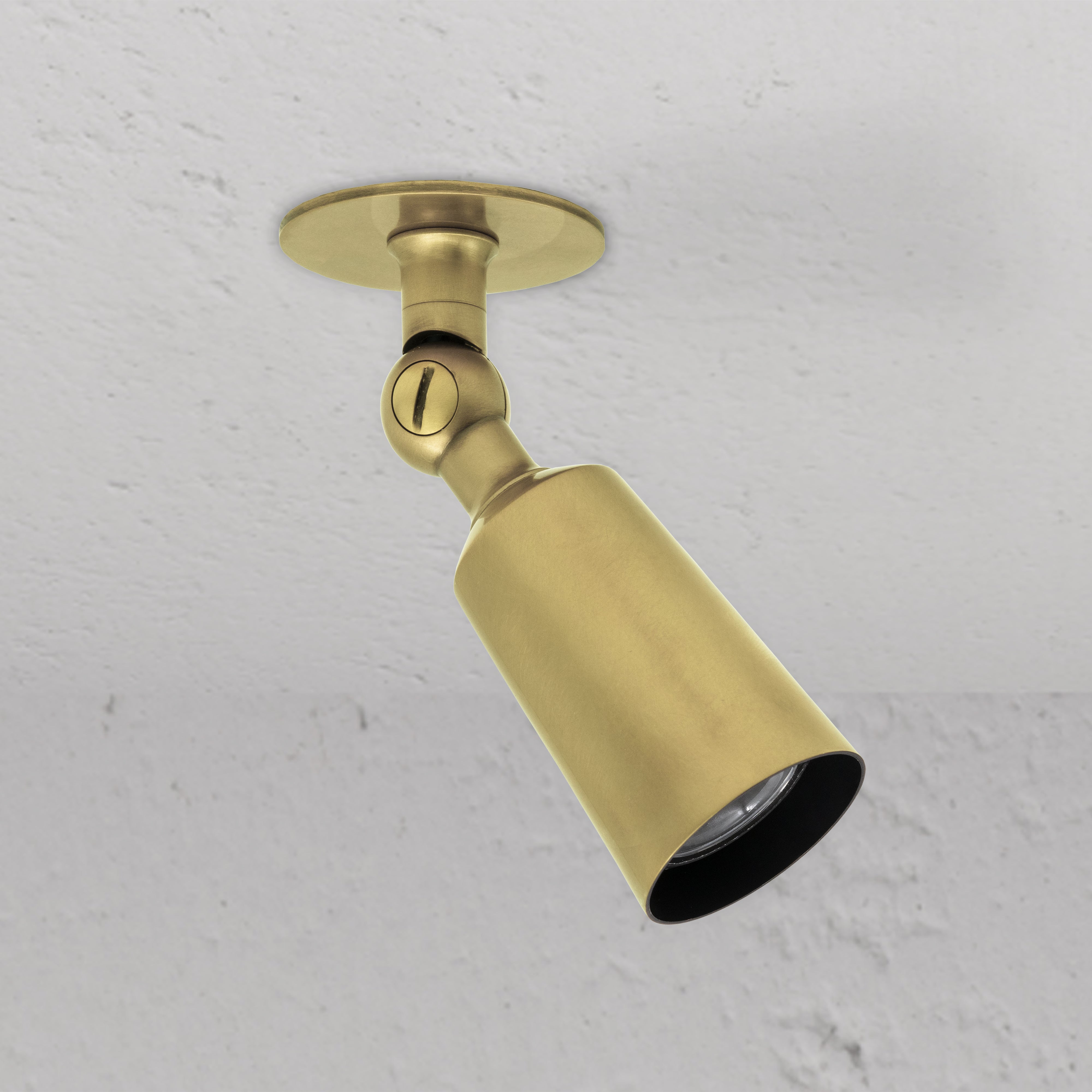 Antique Brass Elegant Perryn Single Spotlight On White Background