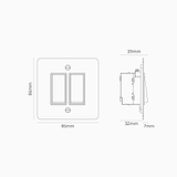 2G Two Way Rocker Switch - Paintable Polished Nickel White