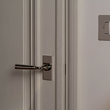 Digby Short Plate Sprung Door Handle - Polished Nickel