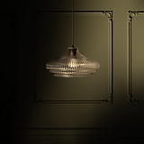 Brookfield Large Pendant Light Fluted Glass - Bronze