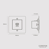 USB A+C Fast Charge Socket - Paintable White