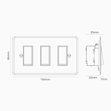 3G Two Way Rocker Switch - Clear Polished Nickel Black