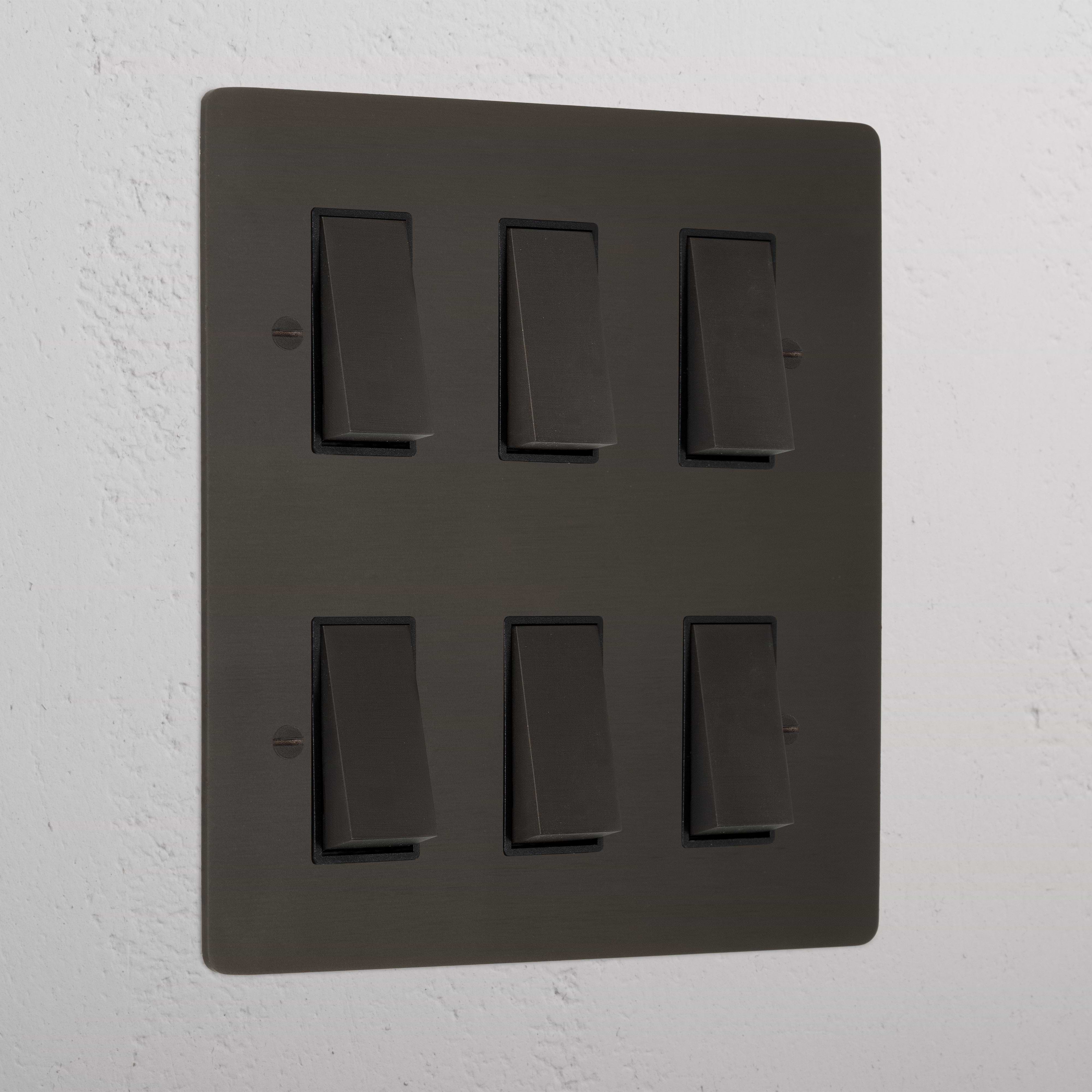 6G Two Way Rocker Switch - Bronze Black