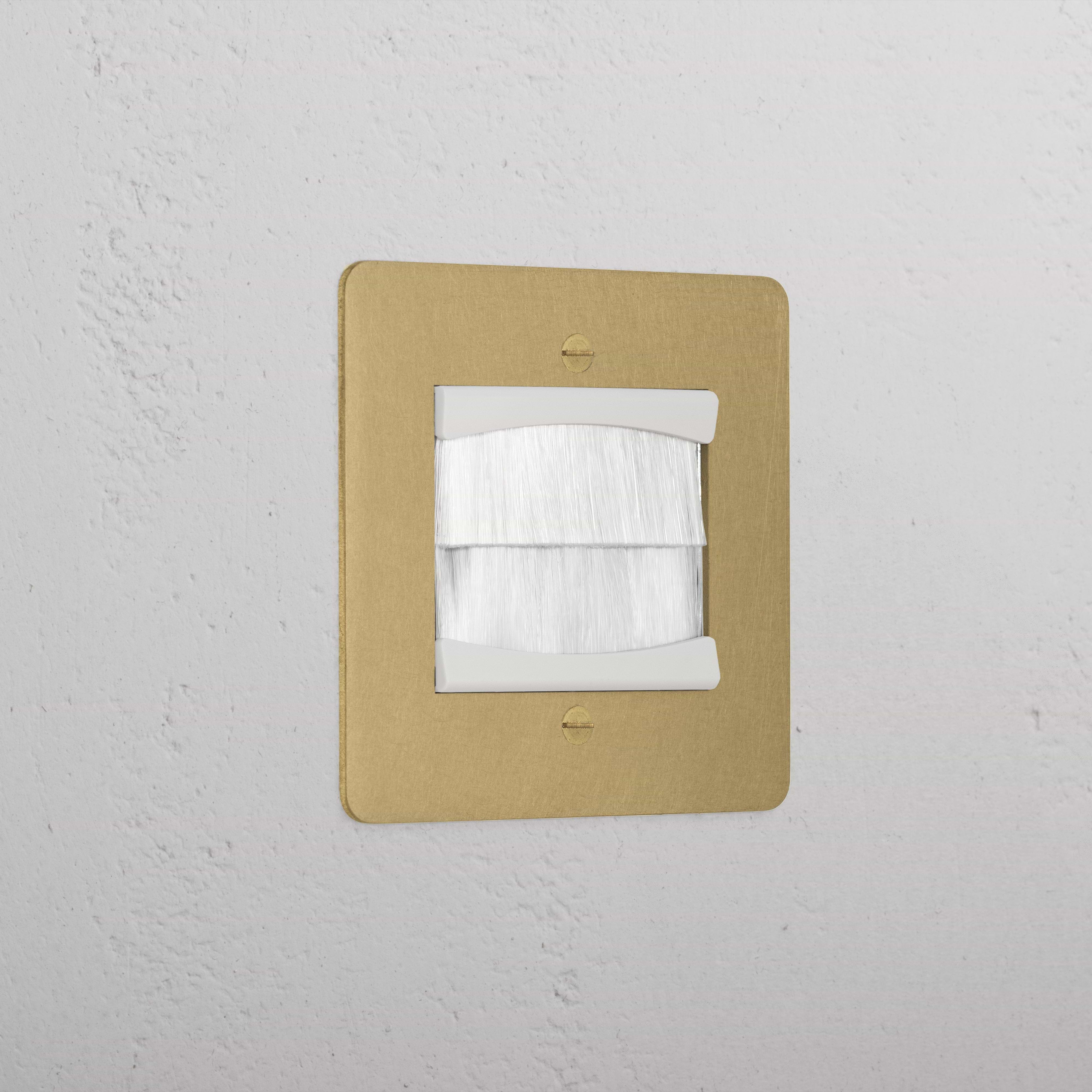 Premium Antique Brass Single Brush Plate White
