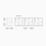 3x Single Metal Back Box 47mm