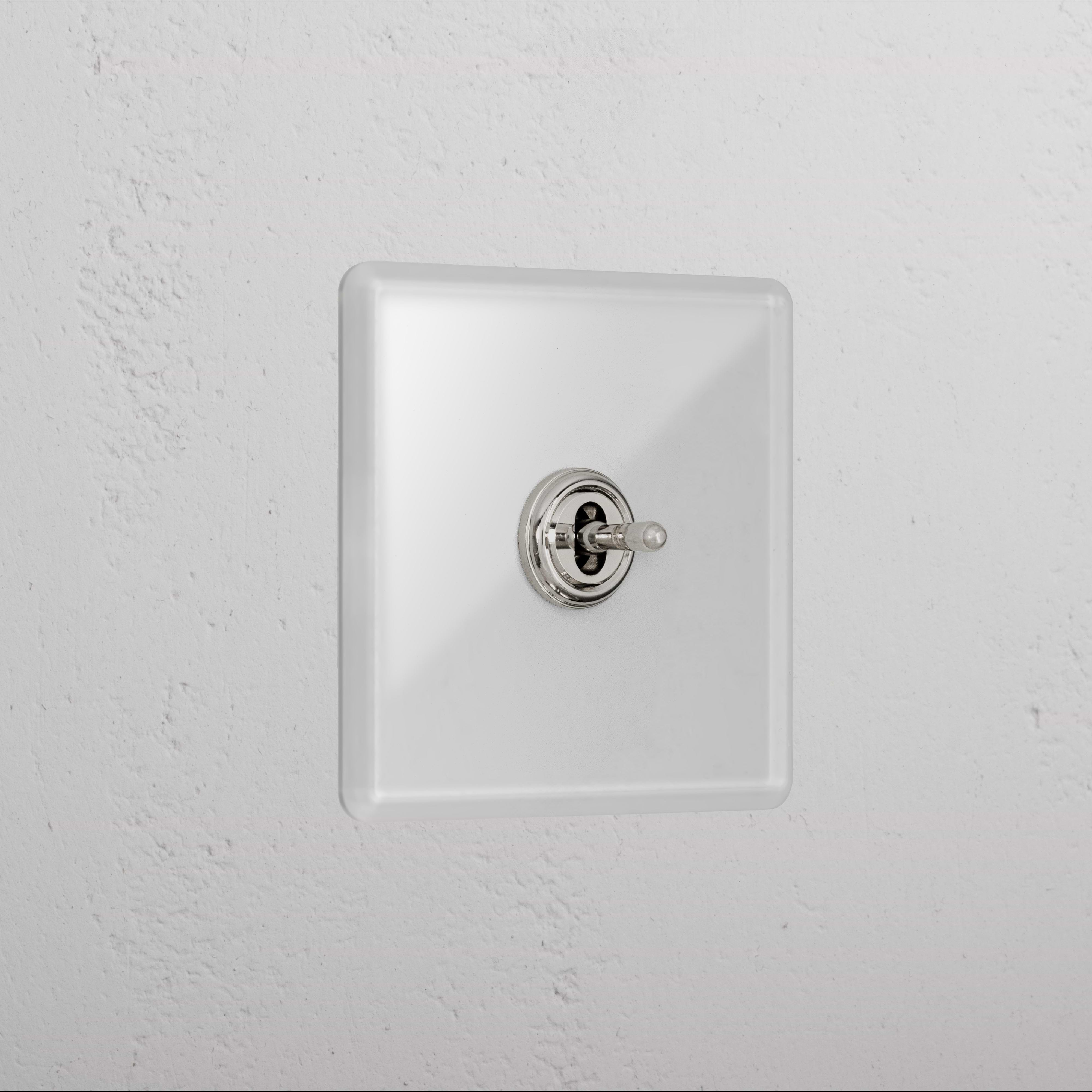 1G Centre Retractive Toggle Switch - Clear Polished Nickel