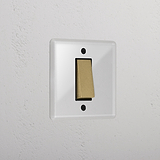 1G Double Pole Rocker Switch - Clear Antique Brass Black