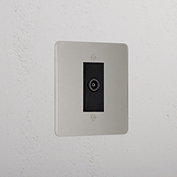 Designer Polished Nickel Tv Outlet Socket Black