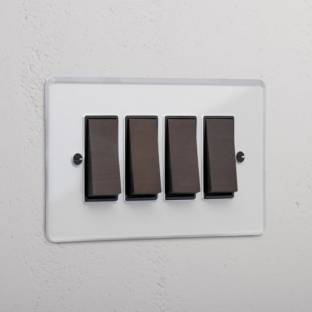 4G Two Way Rocker Switch - Clear Bronze Black