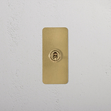 1G Architrave Double Pole Toggle Switch - Antique Brass