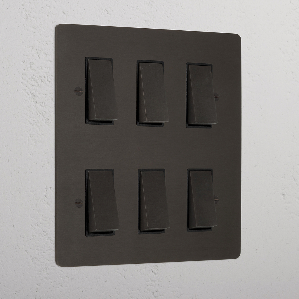 6G Two Way Rocker Switch - Bronze Black