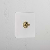 1G Centre Retractive Toggle Switch - Paintable Antique Brass
