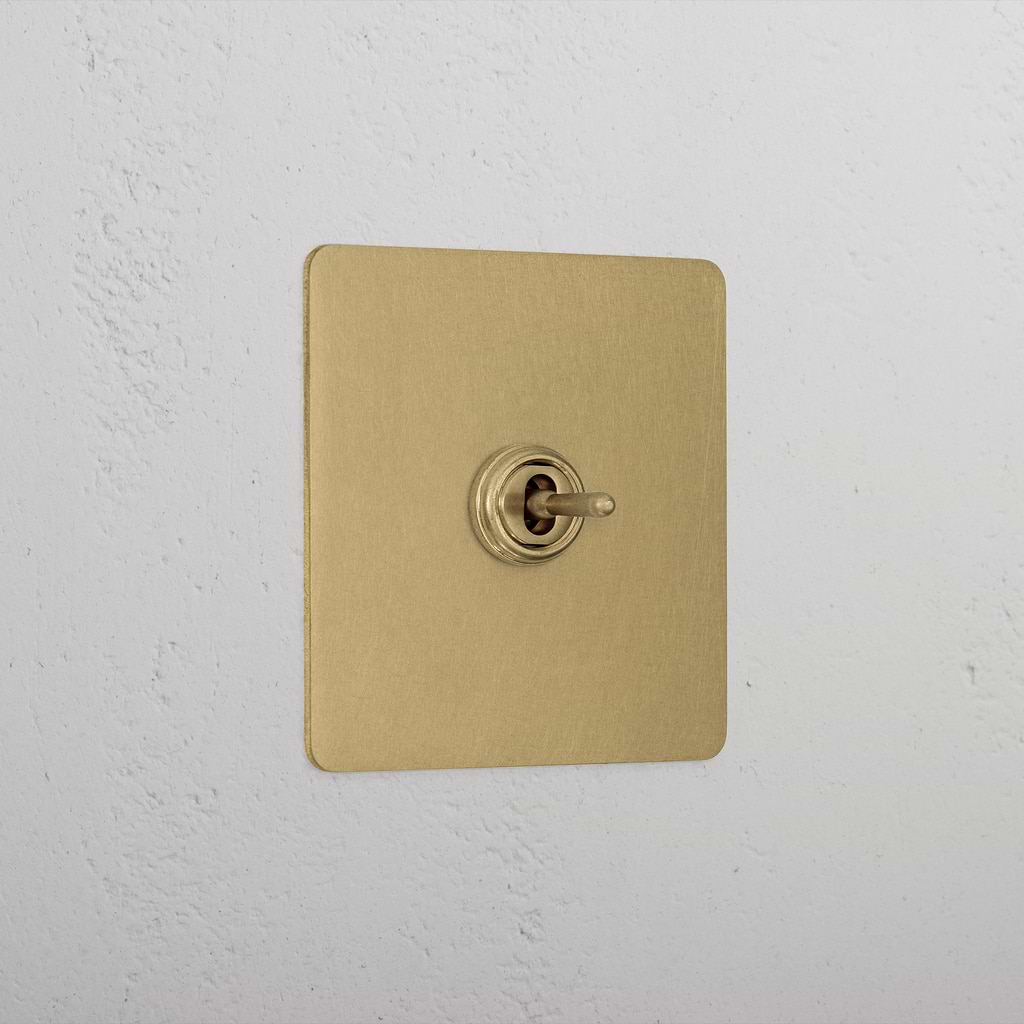 1G Centre Retractive Toggle Switch - Antique Brass
