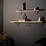 Brixton Shelf Bracket 200mm - Antique Brass