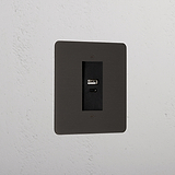 Bronze Designer Usb A+C Socket Black