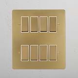 8G Two Way Rocker Switch - Antique Brass White
