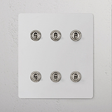 6G Two Way Toggle Switch - Paintable Polished Nickel