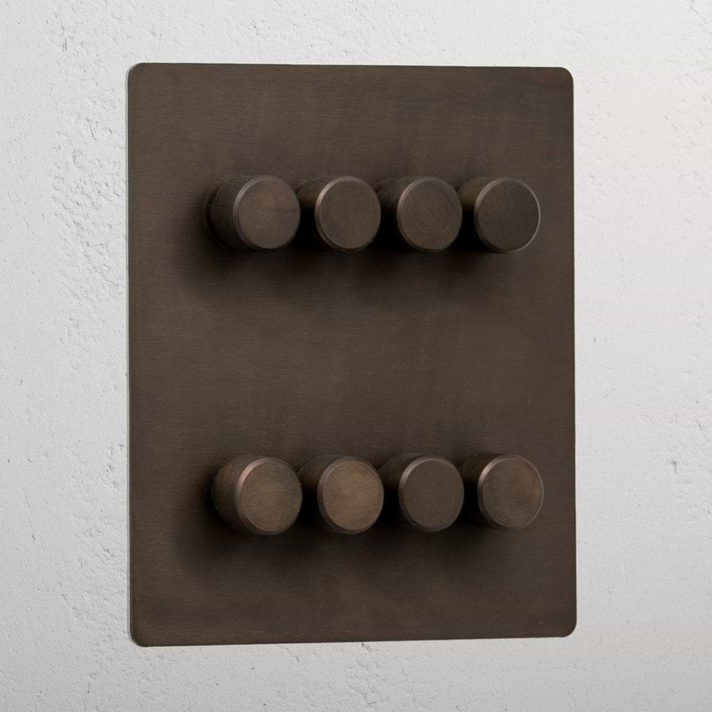 Bronze Designer 8 Gang 2 Way Dimmer Light Switch