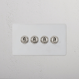 4G Two Way Toggle Switch - Paintable Polished Nickel