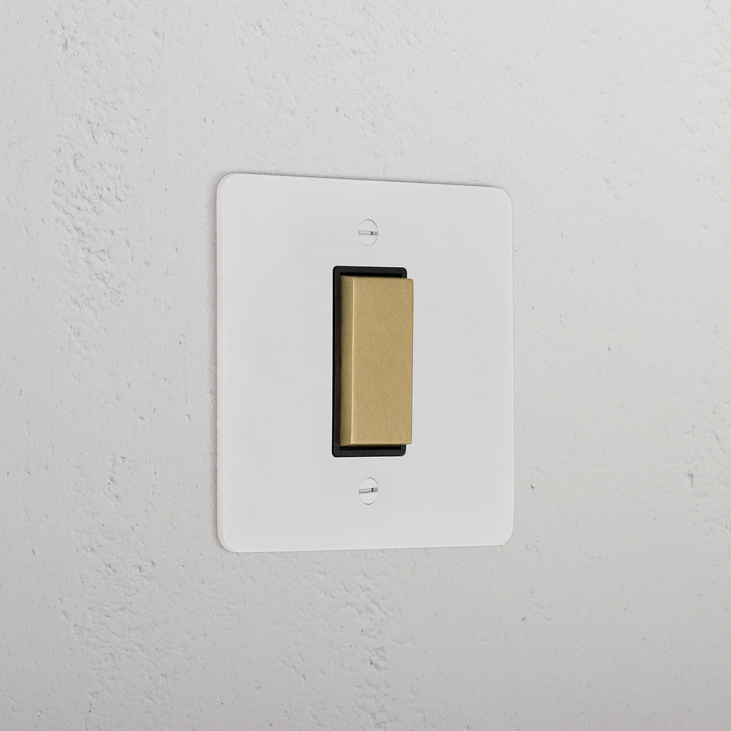 1G Centre Retractive Rocker Switch _ Paintable Antique Brass Black