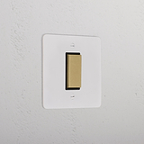 1G Centre Retractive Rocker Switch _ Paintable Antique Brass Black