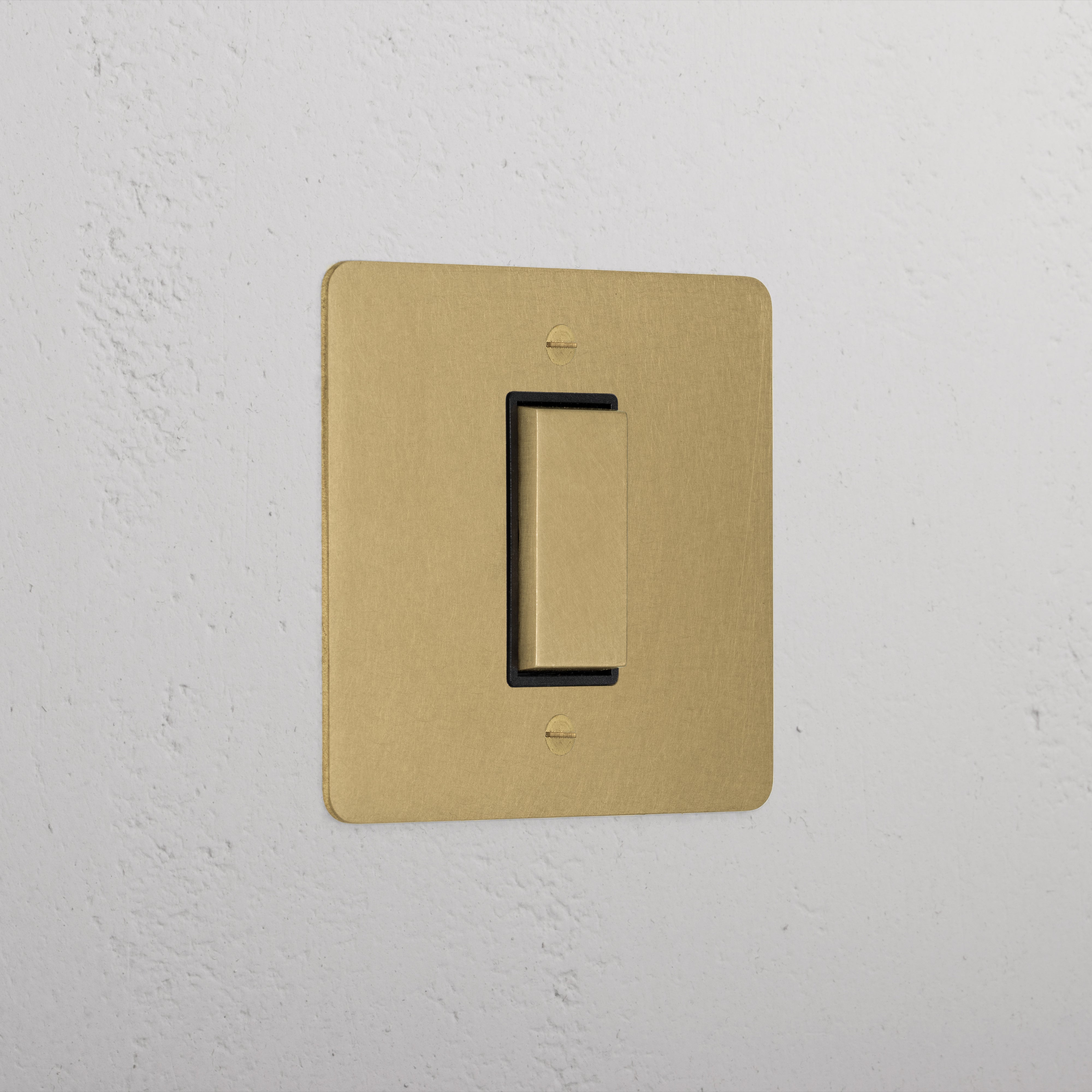 1G Centre Retractive Rocker Switch - Antique Brass Black