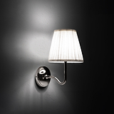 Medium Malvern Wall light in Alabaster White at an angle and turned on